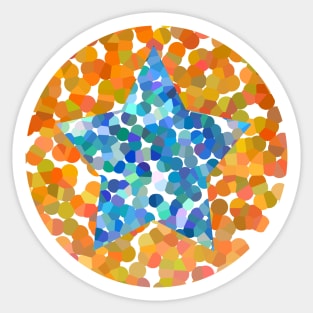 Blue Dotty Star Sticker